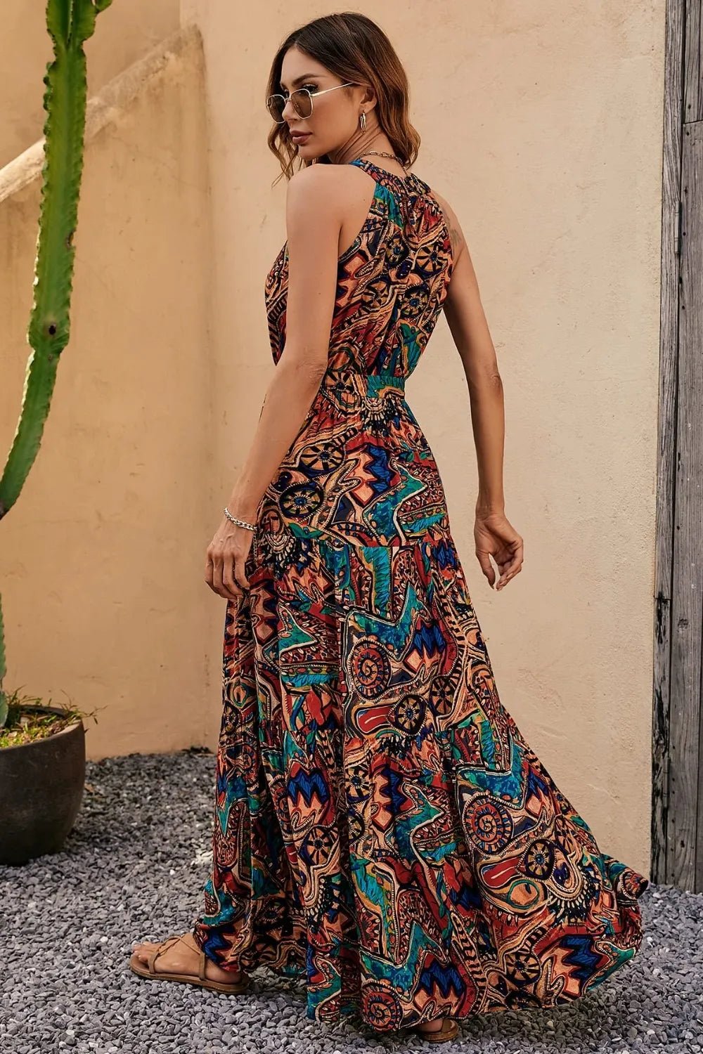 Tied Floral Sleeveless Dress - JUST - JEN BOUTIQUE