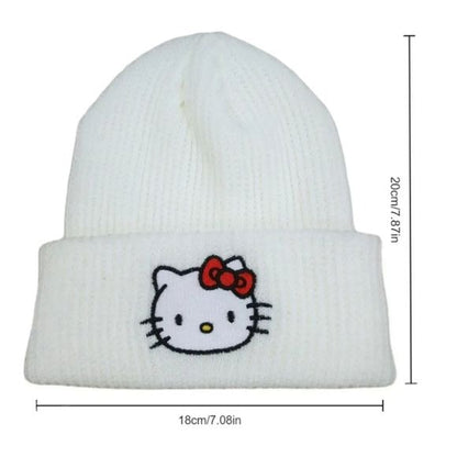 HELLO KITTY Winter Warm Beanie Red and White 2 Piece Set