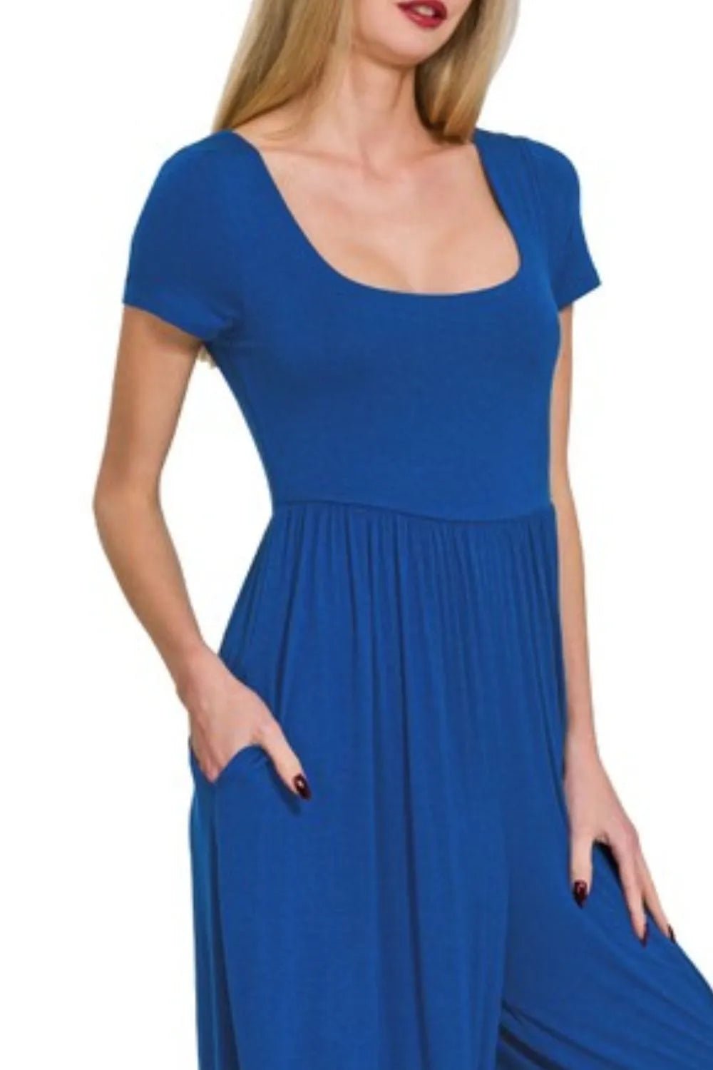 Zenana Double Layered Short Sleeve Jumpsuits - JUST - JEN BOUTIQUE