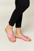 WILD DIVA Crisscross PU Leather Open Toe Sandals - JUST - JEN BOUTIQUE