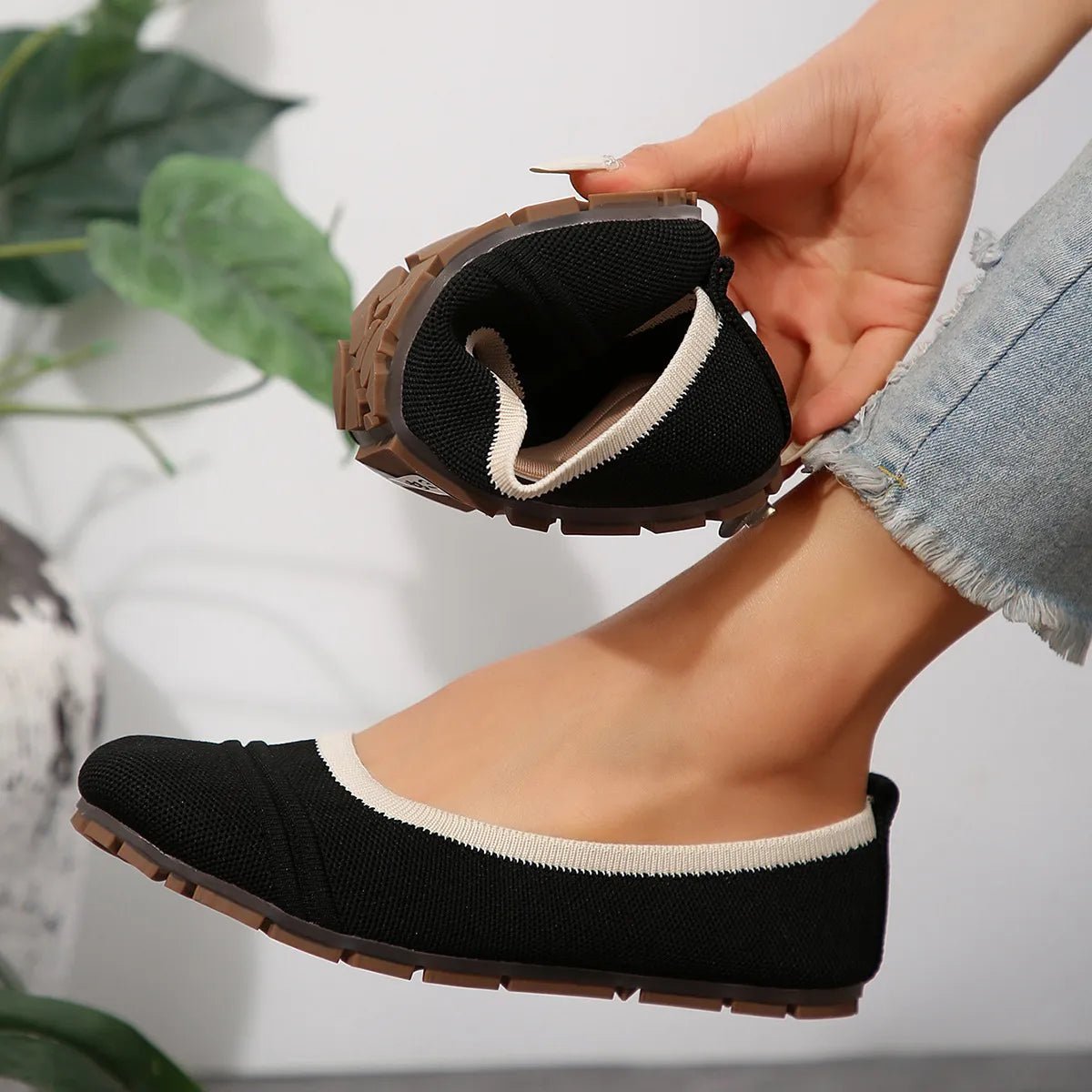 Mesh Round Toe Flat Slip - Ons - JUST - JEN BOUTIQUE