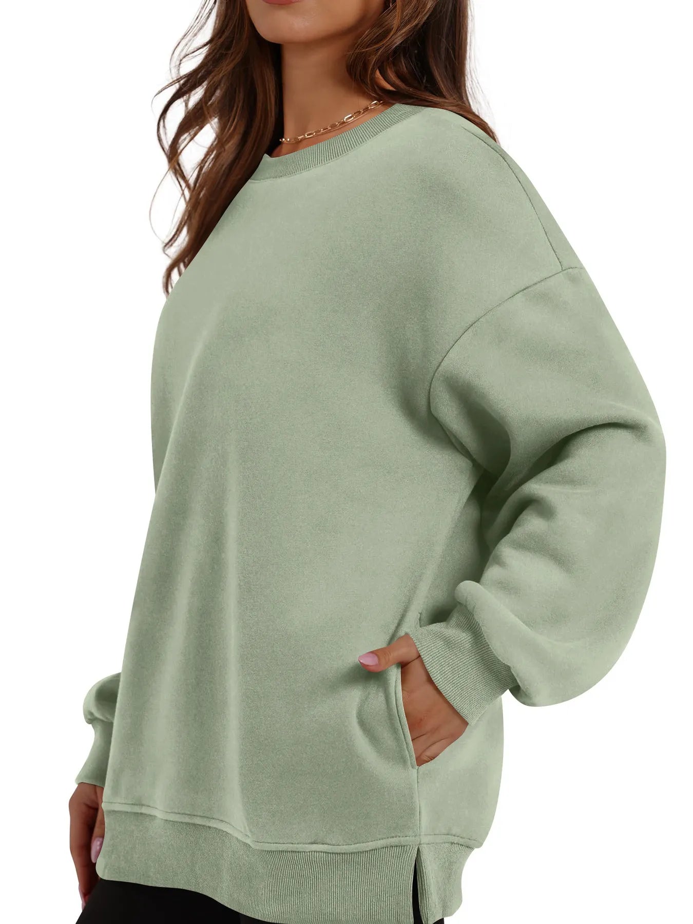 Oversized Long Sleeve Crewneck Sweatshirt - JUST - JEN BOUTIQUE