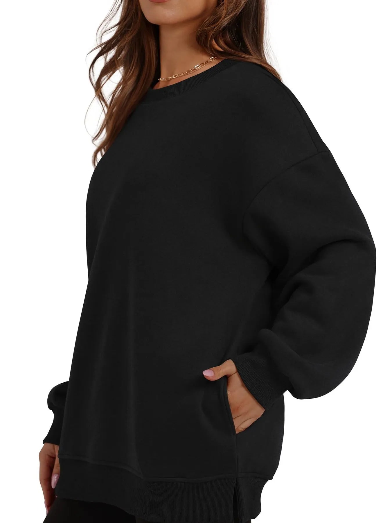 Oversized Long Sleeve Crewneck Sweatshirt - JUST - JEN BOUTIQUE