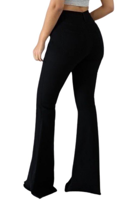 SweetHeart Bell Bottom Jean in Black - Inseam 30 - JUST - JEN BOUTIQUE