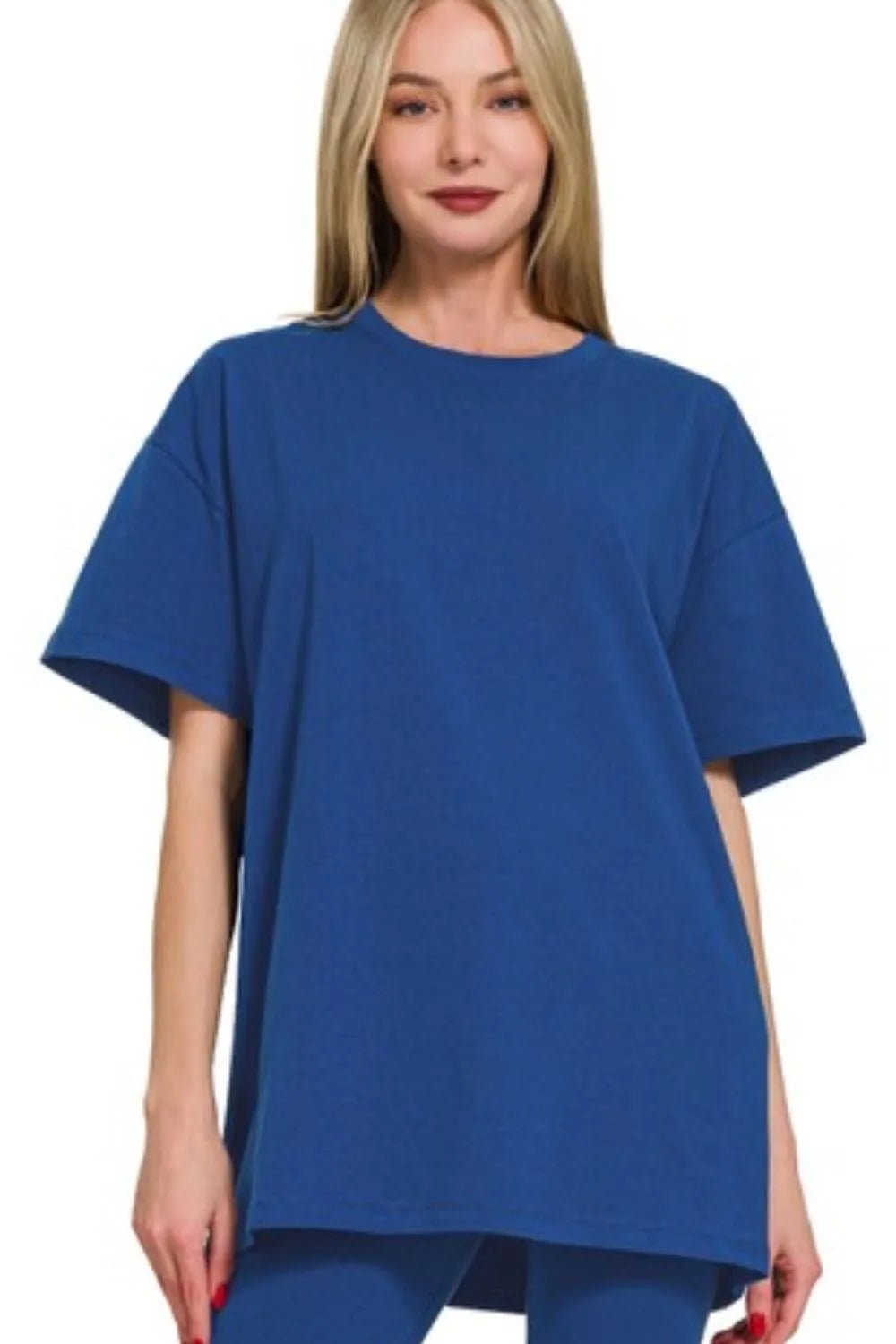 Zenana Cotton Round Neck Top & Legging Set - JUST - JEN BOUTIQUE