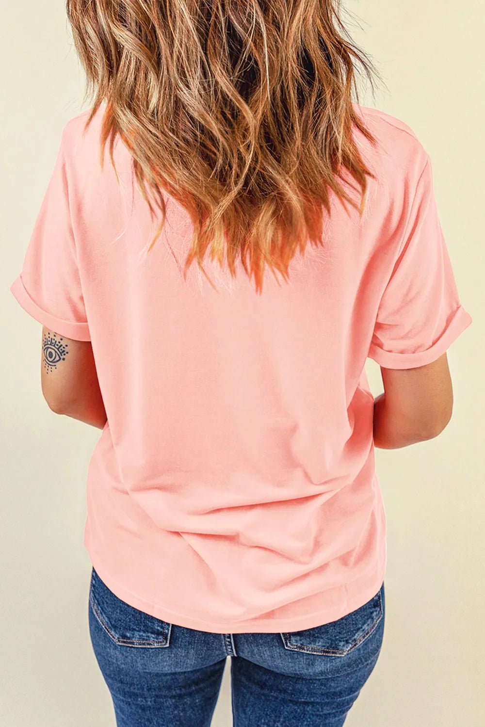 Heart Round Neck Short Sleeve T-Shirt - JUST - JEN BOUTIQUE