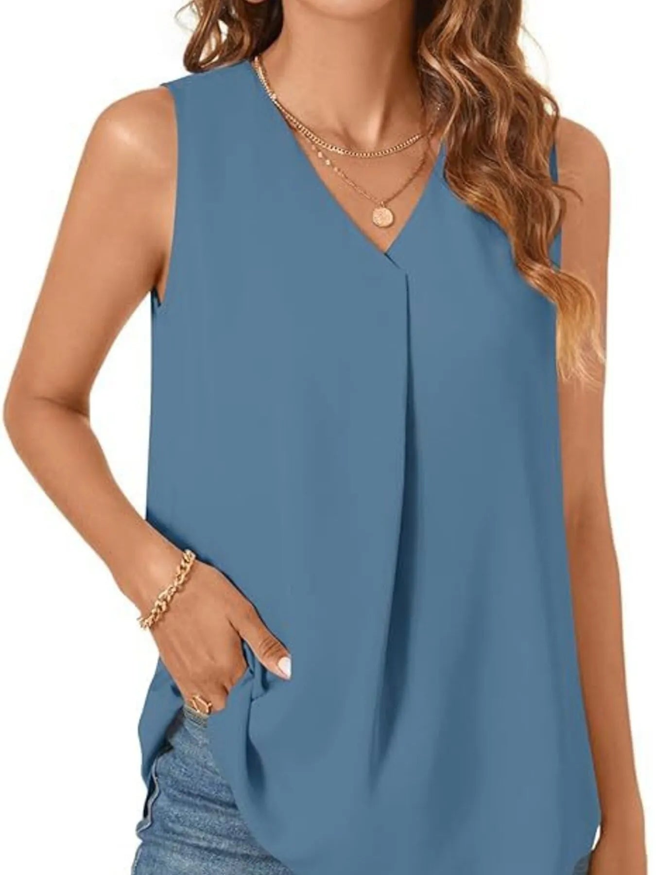 Full Size V - Neck Sleeveless Tank Top Plus Size - JUST - JEN BOUTIQUE