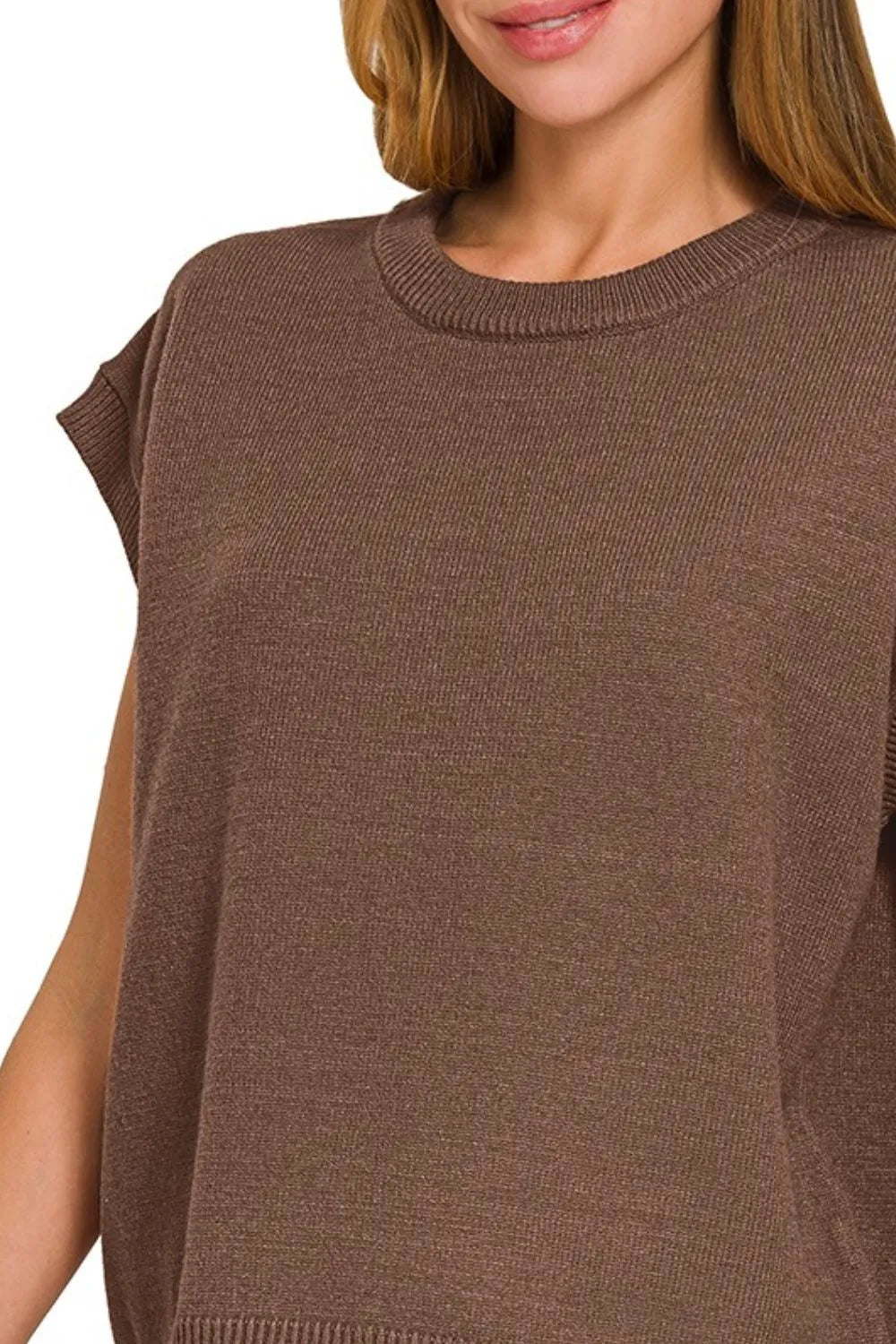 Zenana Oversized Viscose Sweater Vest - JUST - JEN BOUTIQUE