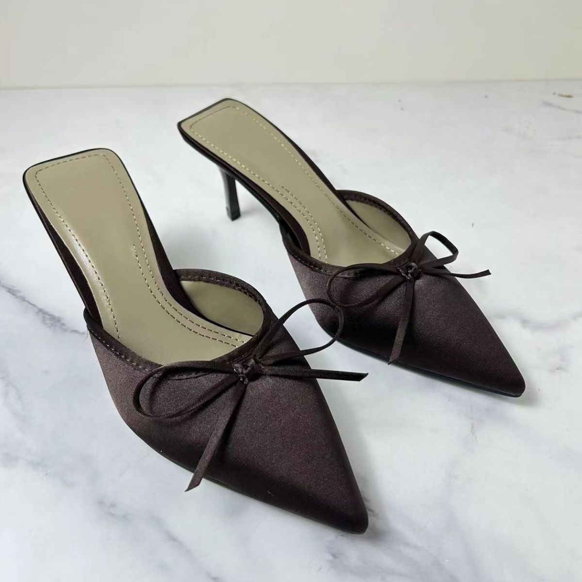 Satin Pointed Toe Pumps - JUST - JEN BOUTIQUE