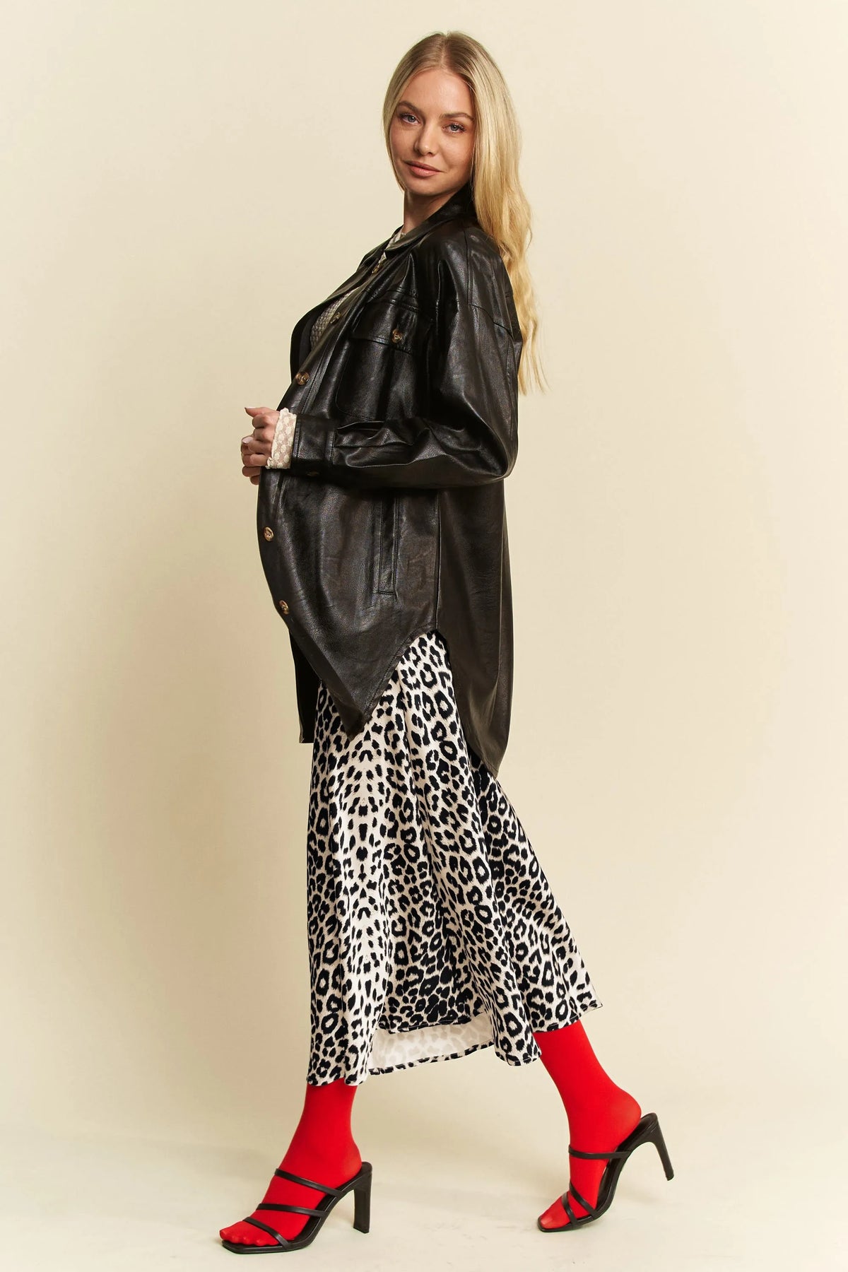 Davi & Dani Leopard Animal Print Long Length Skirt - JUST - JEN BOUTIQUE