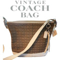 Coach Signature F10416 Brown and Cream Convertible Crossbody Shoulder 2006 Bag - JUST - JEN BOUTIQUE