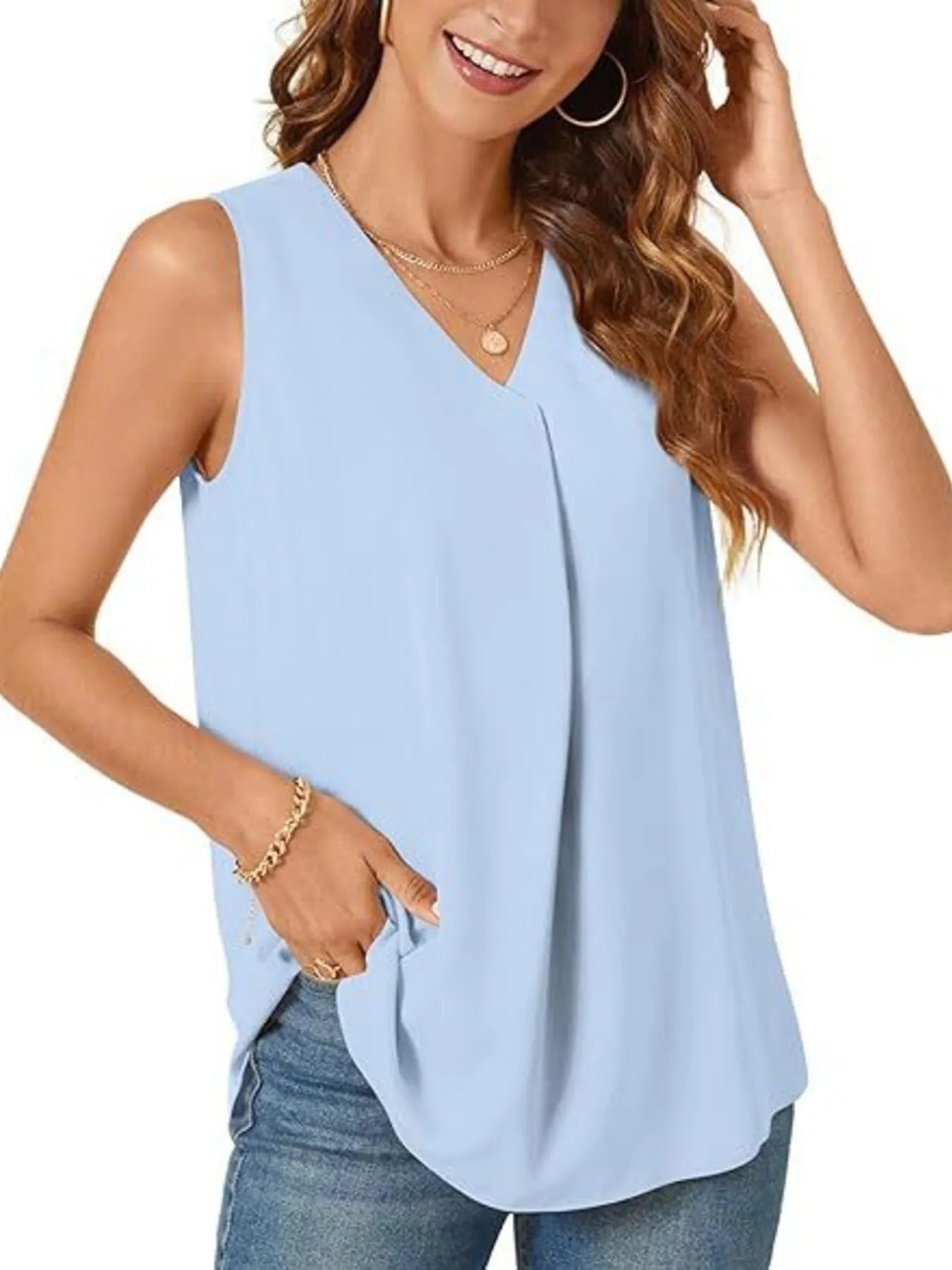 Full Size V - Neck Sleeveless Tank Top Plus Size - JUST - JEN BOUTIQUE