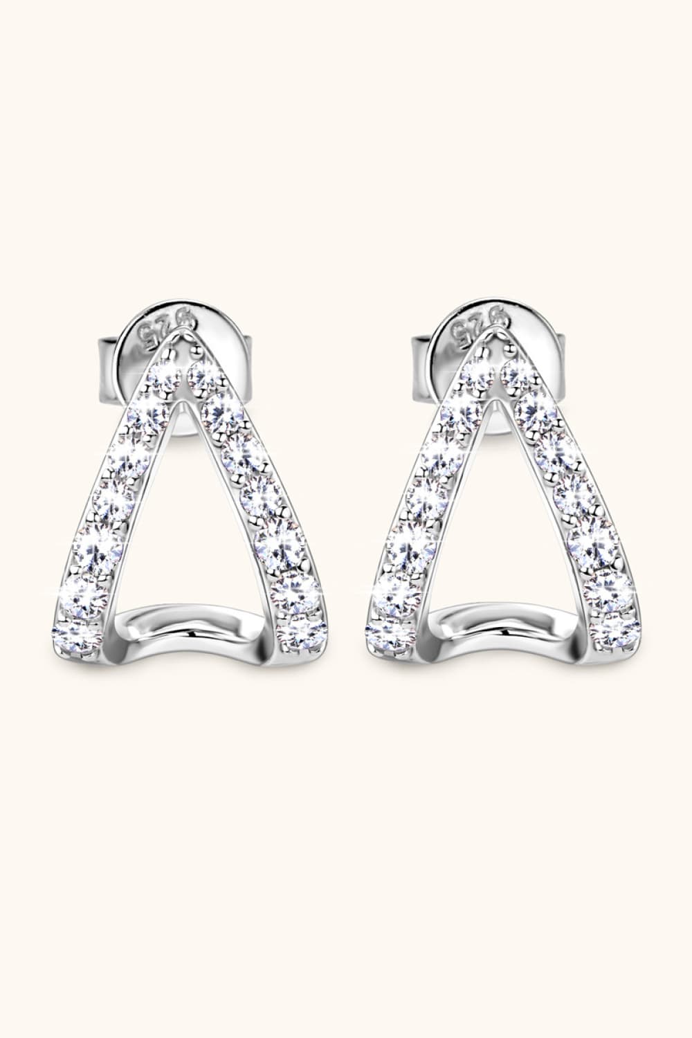 Moissanite Minimalist 925 Sterling Silver Earrings - JUST - JEN BOUTIQUE