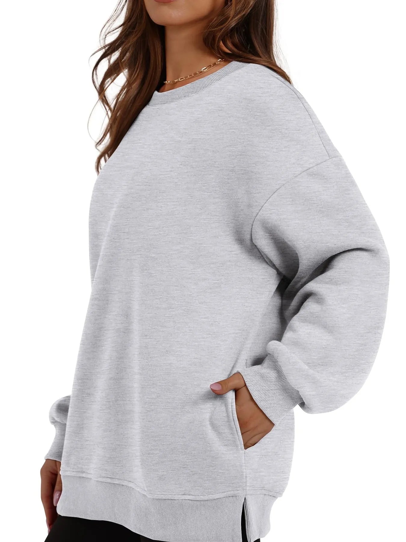 Oversized Long Sleeve Crewneck Sweatshirt - JUST - JEN BOUTIQUE