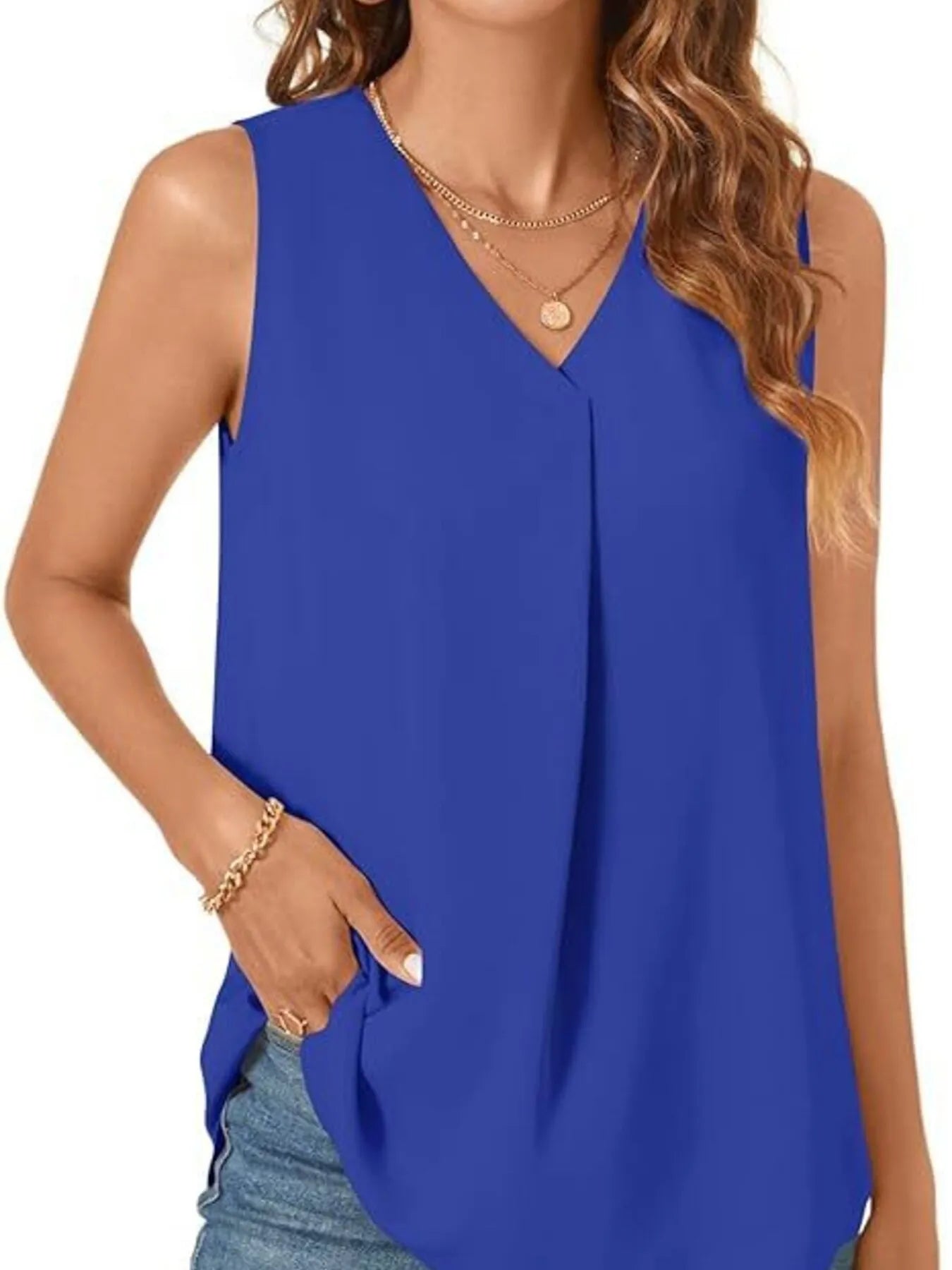 Full Size V - Neck Sleeveless Tank Top Plus Size - JUST - JEN BOUTIQUE