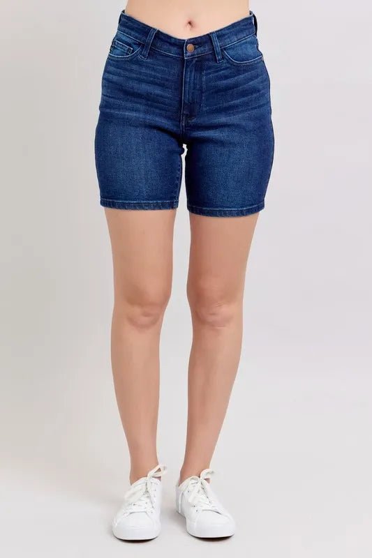 Judy Blue High Waist V - Front Bermuda - JUST - JEN BOUTIQUE