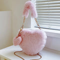 Heart Shape Faux Fur Handbag - JUST - JEN BOUTIQUE