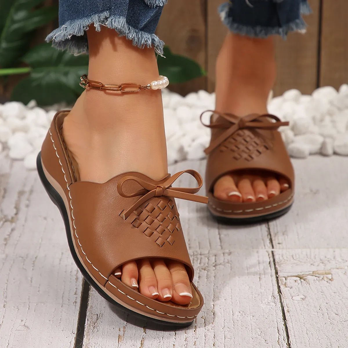 Open Toe Wedge Sandals - JUST - JEN BOUTIQUE