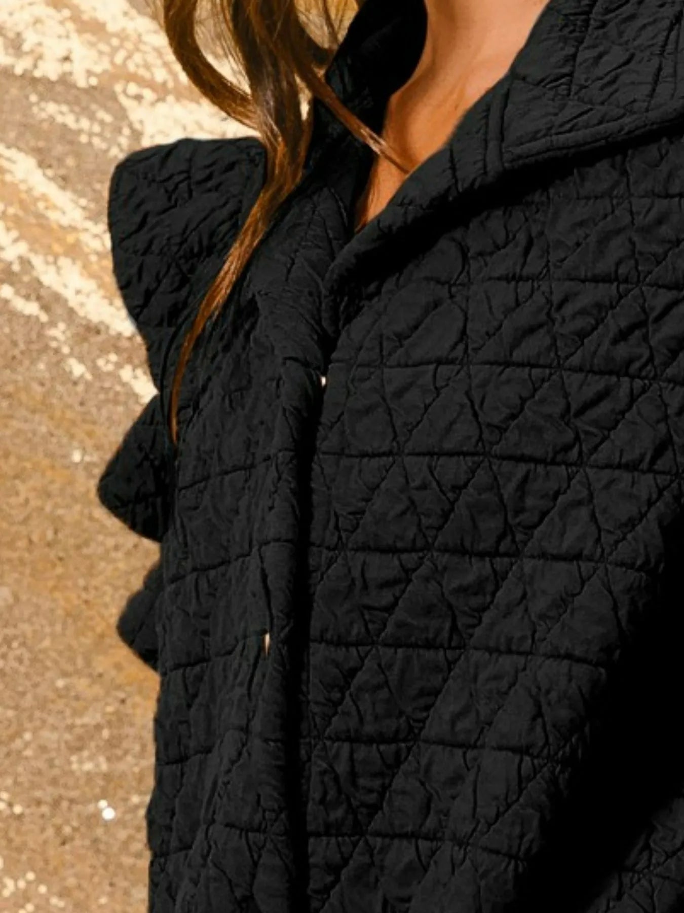 BiBi Quilting Knit Ruffle Sleeve Vest - JUST - JEN BOUTIQUE