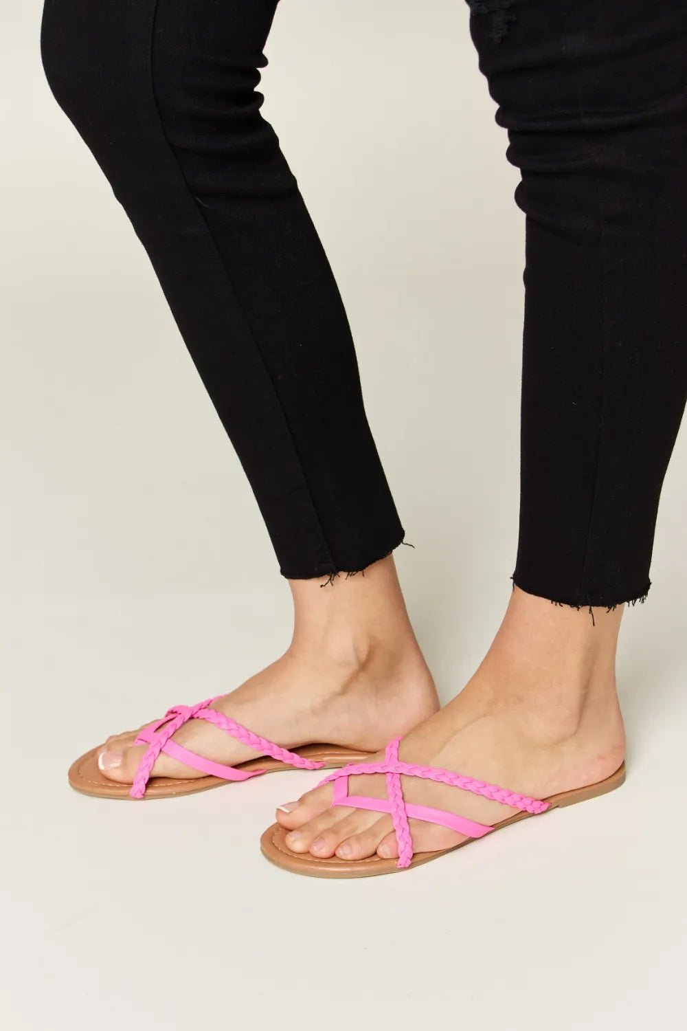 WILD DIVA Crisscross PU Leather Open Toe Sandals - JUST - JEN BOUTIQUE