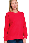 Zenana Round Neck Raglan Long Sleeve Sweater - JUST - JEN BOUTIQUE