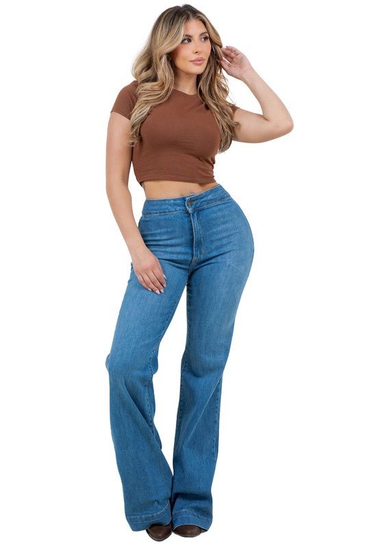 Harley Wide Leg Med Blue - Inseam 34 - JUST - JEN BOUTIQUE