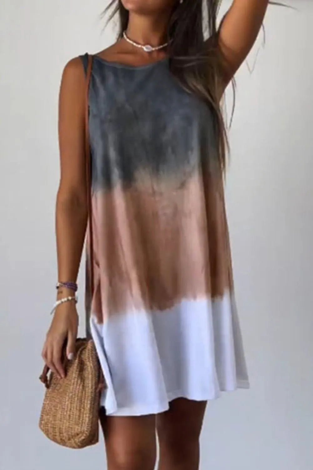 Full Size Tie - Dye Sleeveless Mini Tank Dress Plus Size - JUST - JEN BOUTIQUE