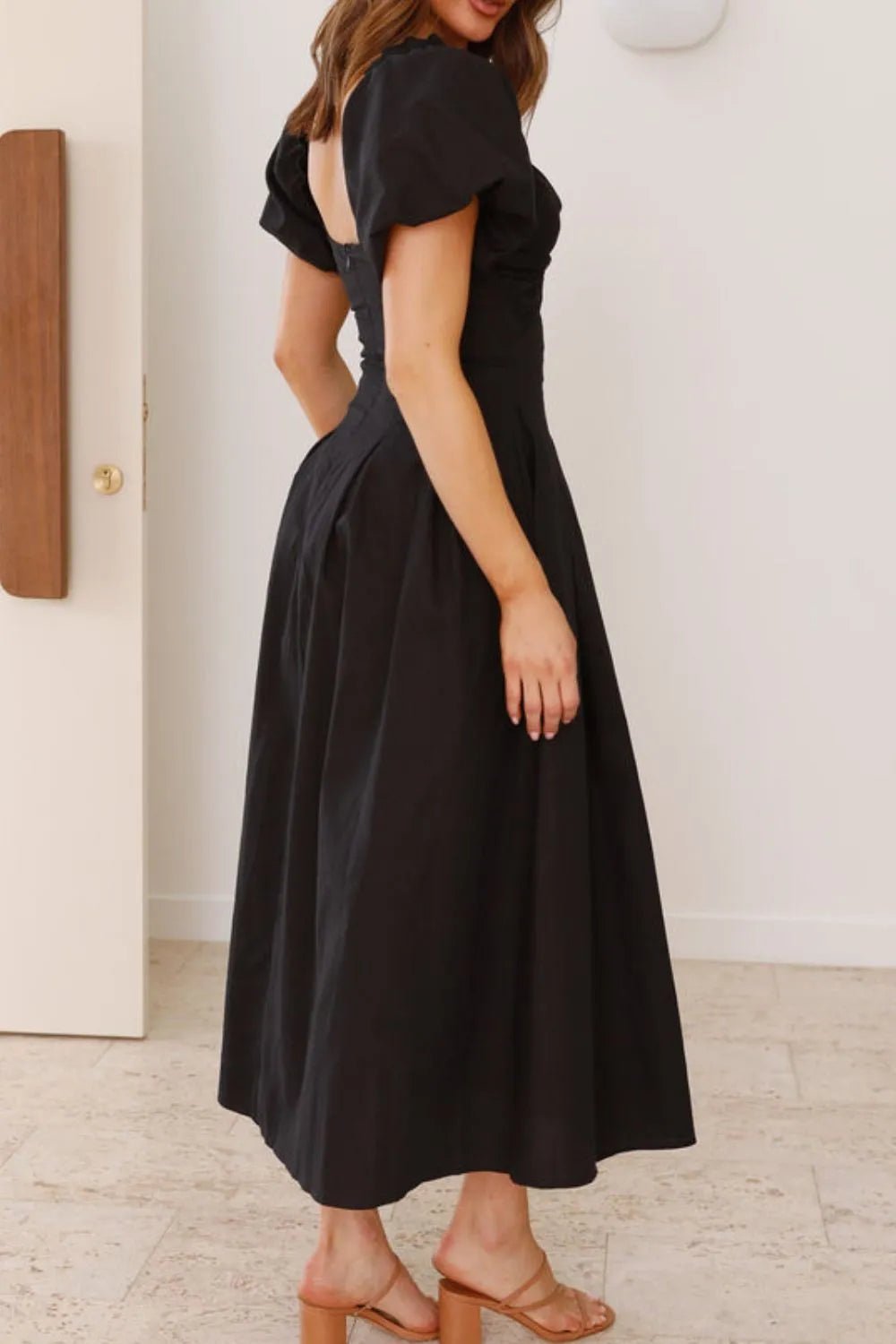 Sweetheart Neck Puff Sleeve Dress - JUST - JEN BOUTIQUE