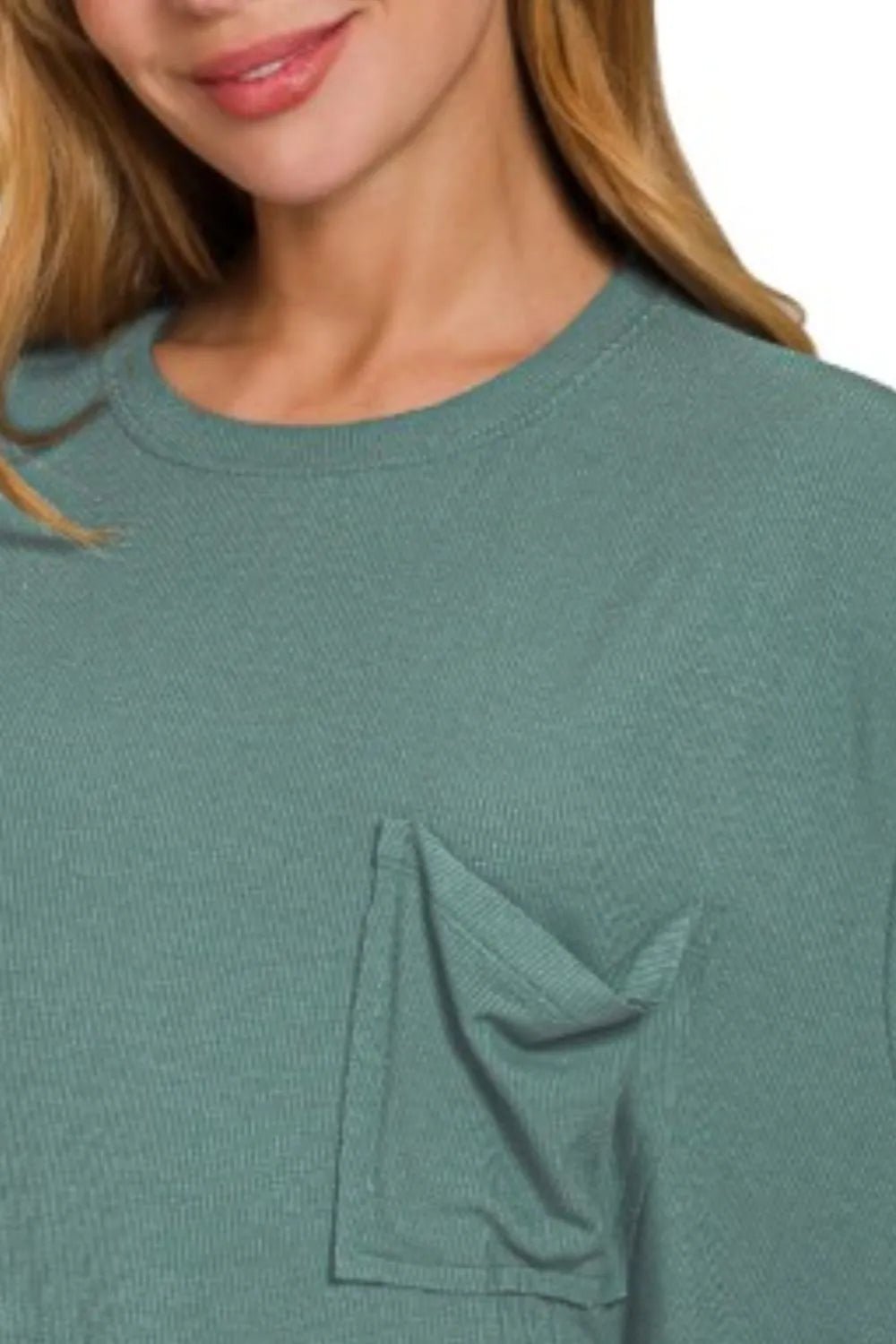 Zenana Oversized Ribbed Round Neck Short Sleeve Tee - JUST - JEN BOUTIQUE