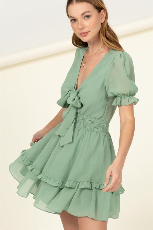 Days Like This Tie - Front Mini Dress - JUST - JEN BOUTIQUE