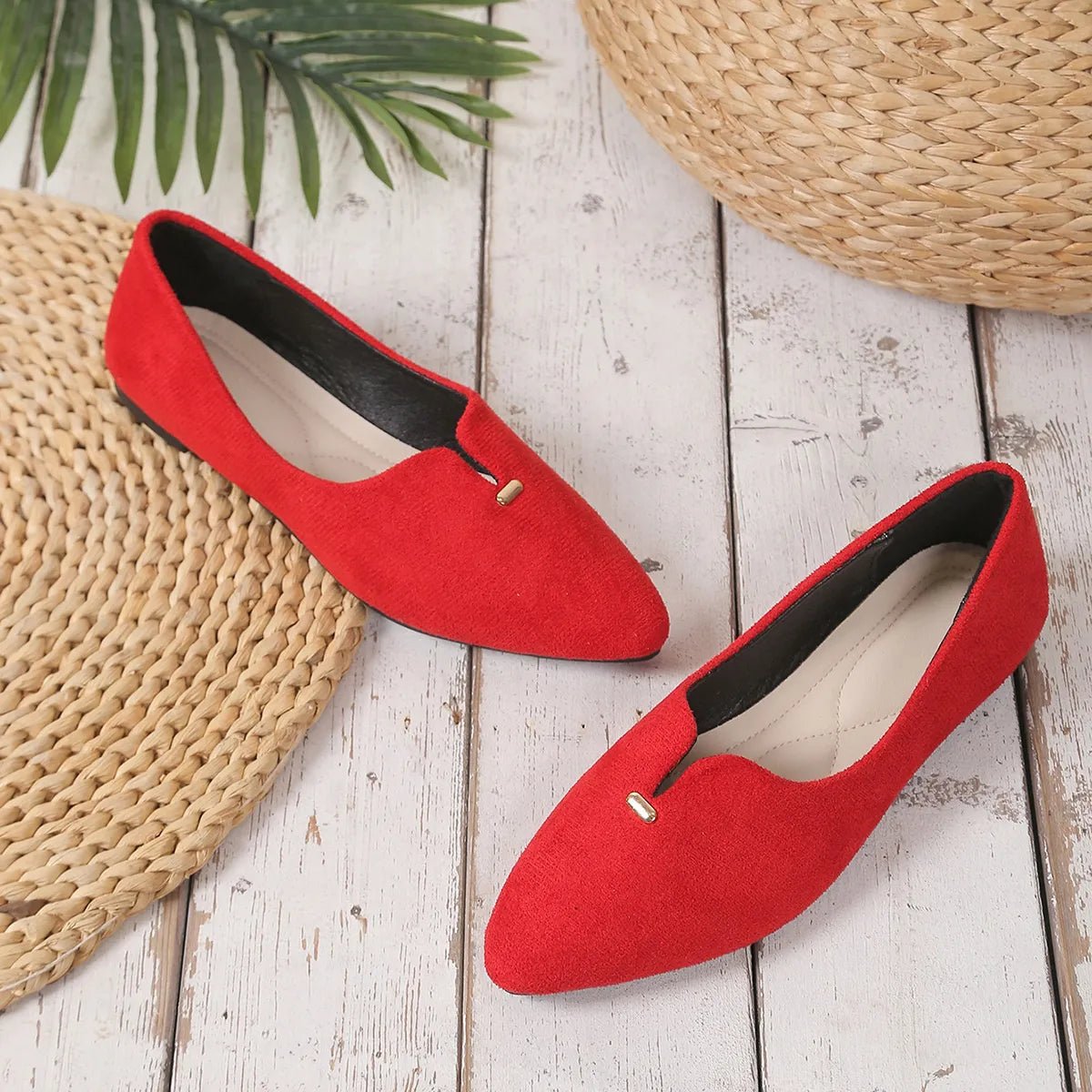 Point Toe Flats Slip - Ons - JUST - JEN BOUTIQUE