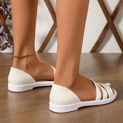 PU Leather Three-Strap Sandals