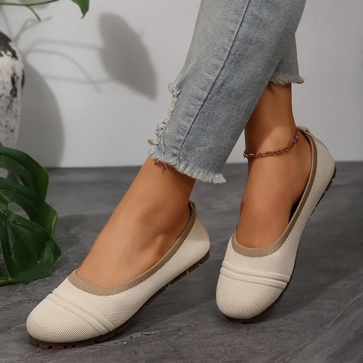 Mesh Round Toe Flat Slip - Ons - JUST - JEN BOUTIQUE