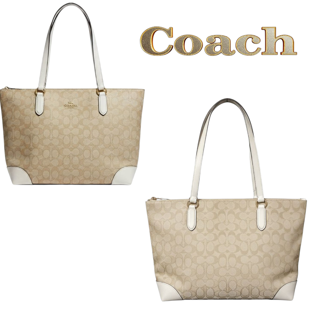 Coach Signature Jacquard Zip Tote Bag
