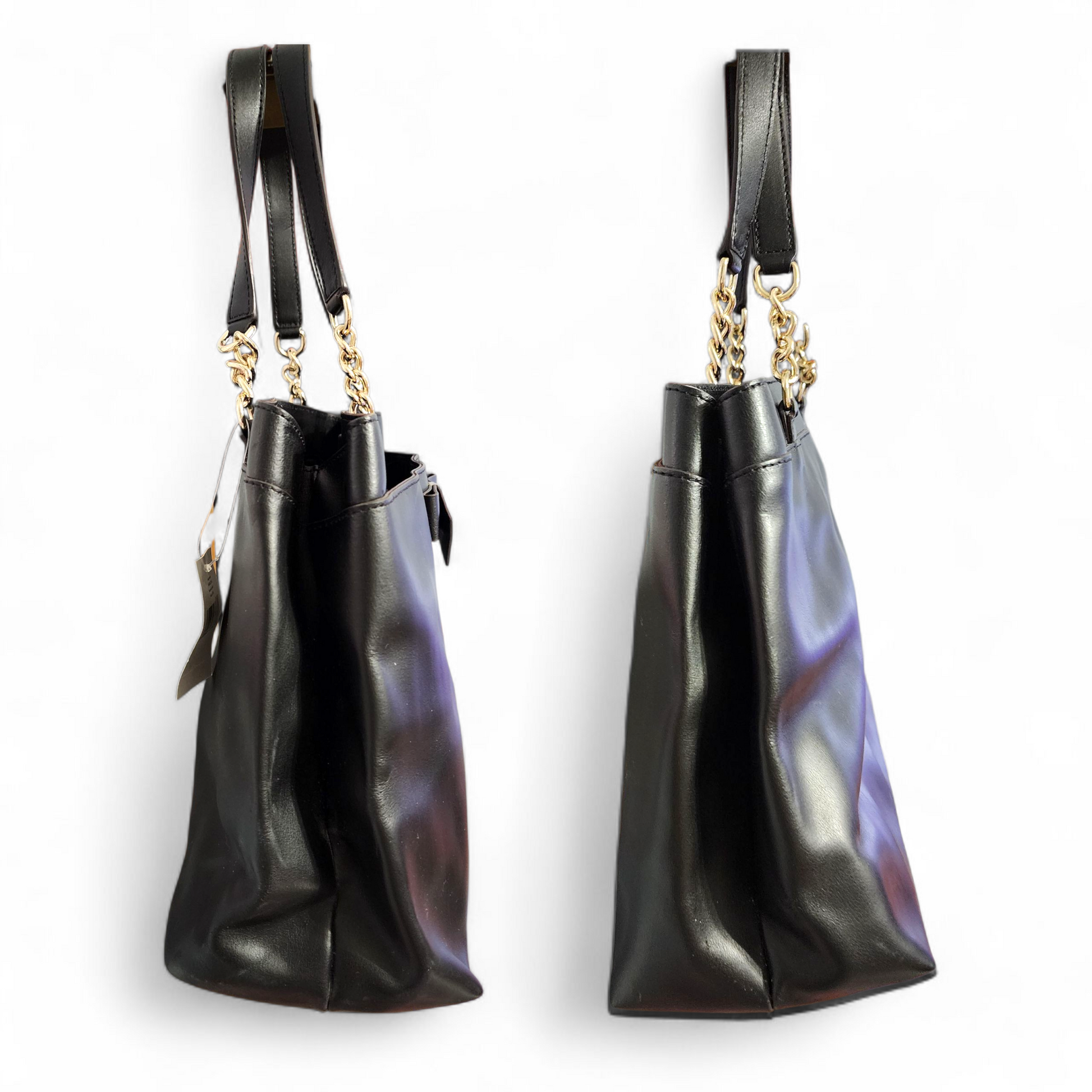 Kate Spade New York Black Leather Maryanne Hancock Park Leather Tote with Prim Front Bow