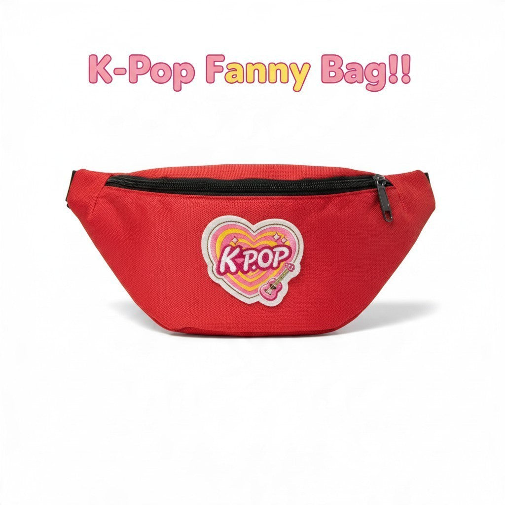 K-Pop Fanny Pack – Cute Adjustable Waist & Crossbody Belt Bag
