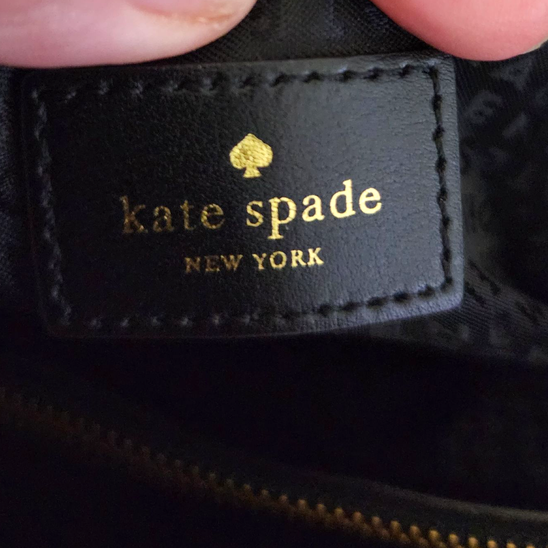 Kate Spade New York Black Leather Maryanne Hancock Park Leather Tote with Prim Front Bow