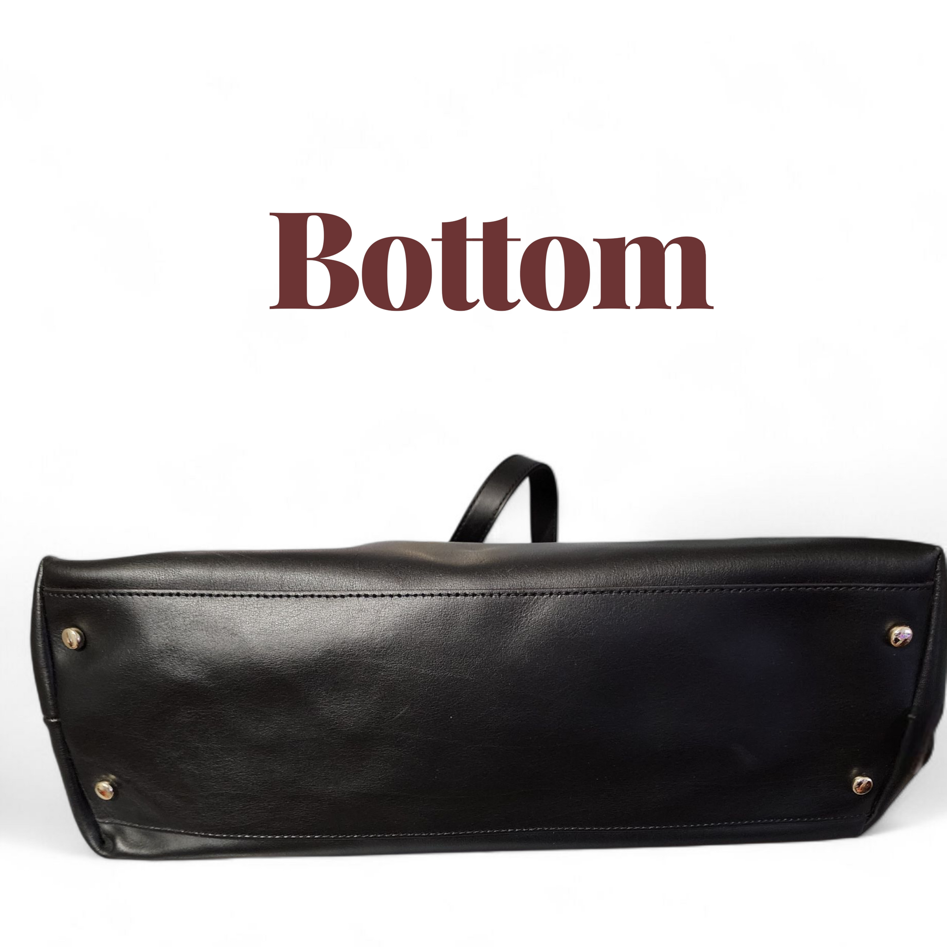 Kate Spade New York Black Leather Maryanne Hancock Park Leather Tote with Prim Front Bow