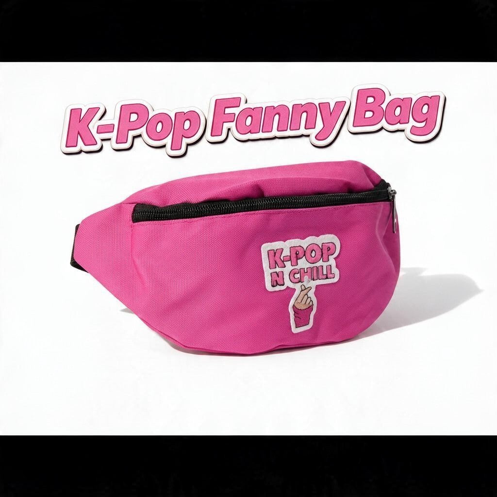 K-Pop Fanny Pack – Cute Adjustable Waist & Crossbody Belt Bag