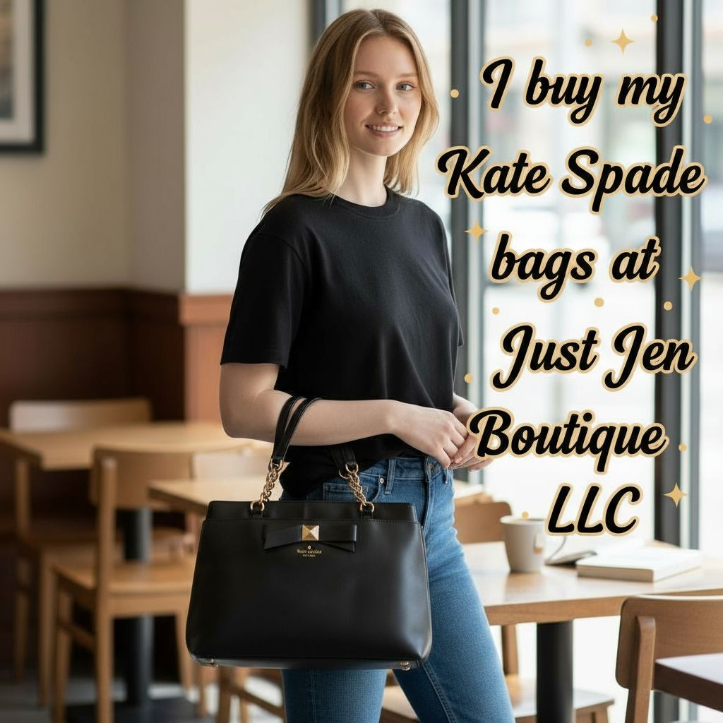 Kate Spade New York Black Leather Maryanne Hancock Park Leather Tote with Prim Front Bow