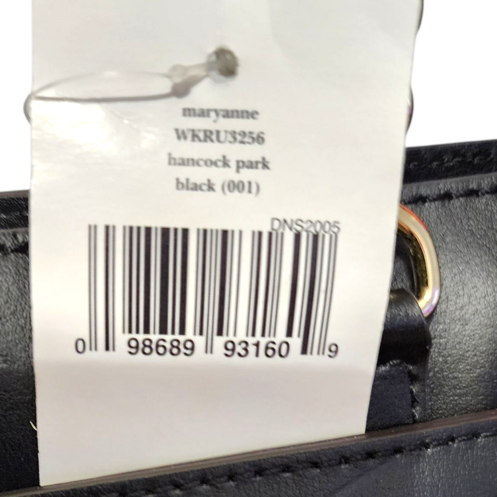 Kate Spade New York Black Leather Maryanne Hancock Park Leather Tote with Prim Front Bow