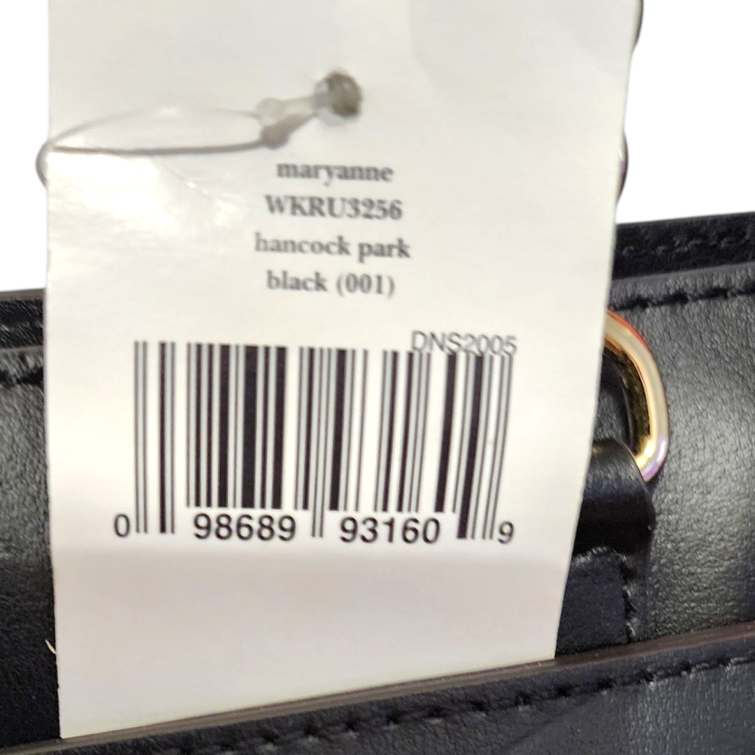 Kate Spade New York Black Leather Maryanne Hancock Park Leather Tote with Prim Front Bow