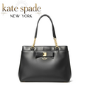Kate Spade New York Black Leather Maryanne Hancock Park Leather Tote with Prim Front Bow