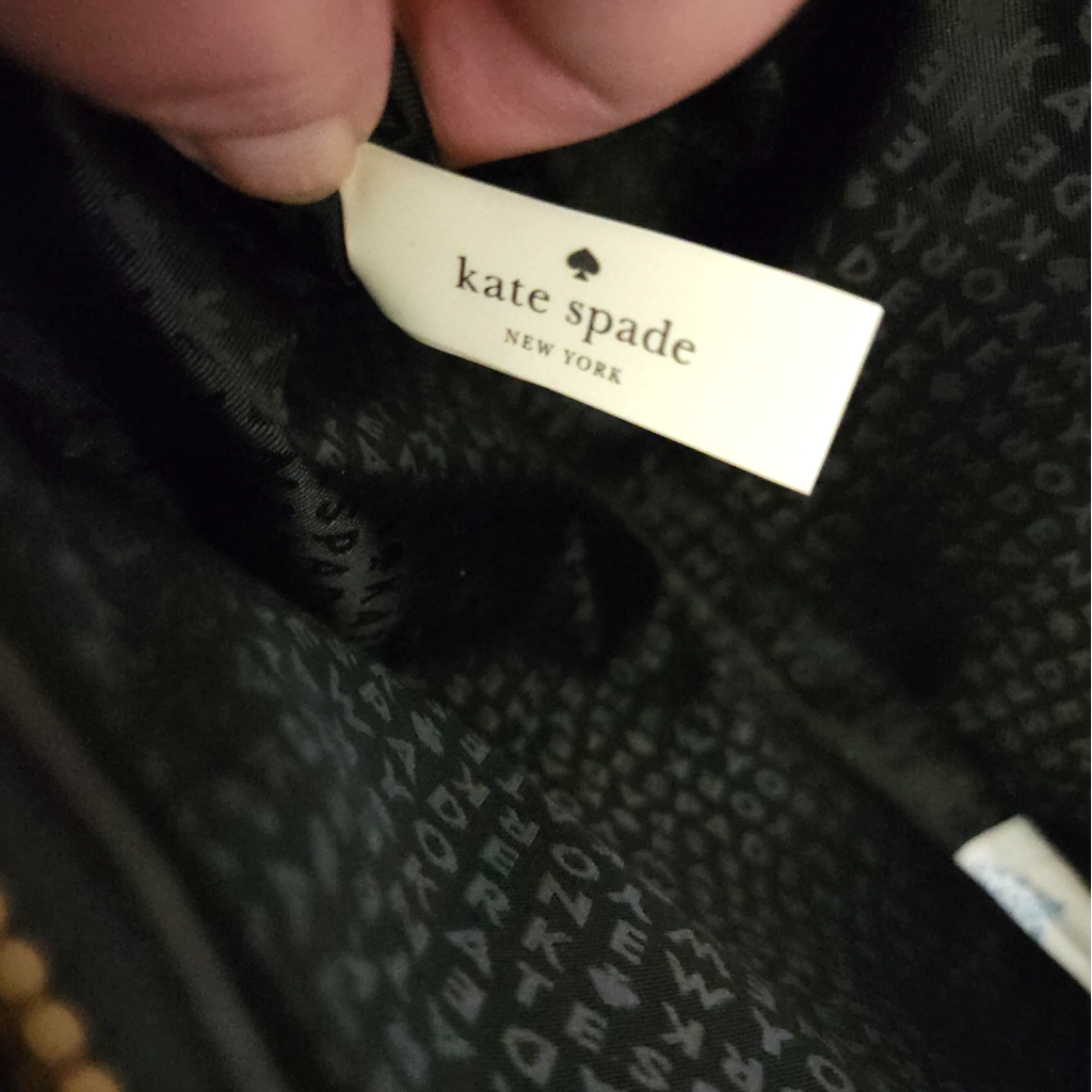 Kate Spade New York Black Leather Maryanne Hancock Park Leather Tote with Prim Front Bow