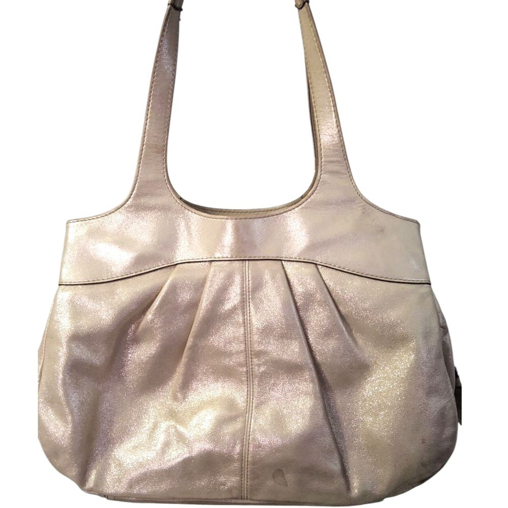 COACH LEXI Rare Vintage Shimmer Metallic Leather Champagne Gold Women's Hobo Bag