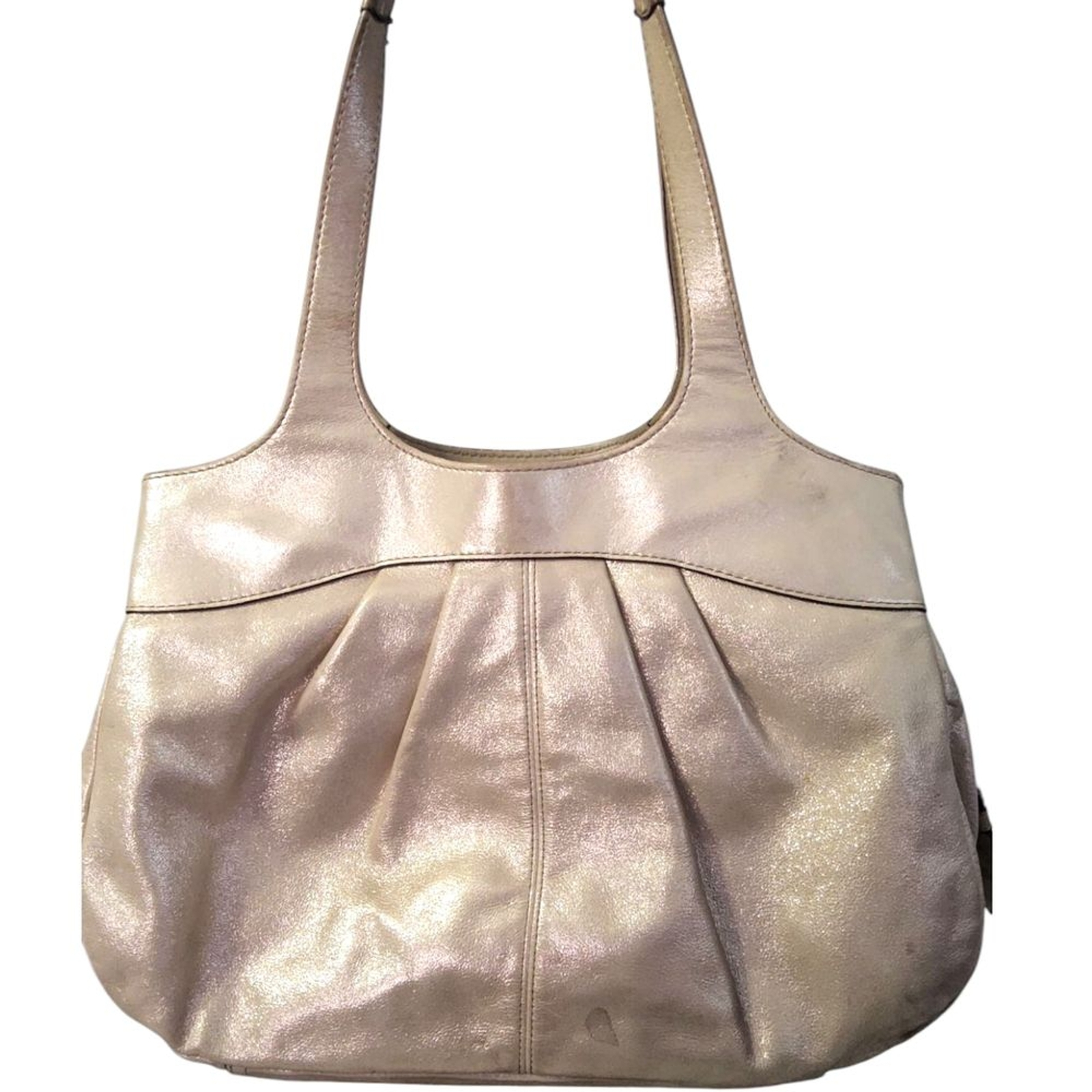 COACH LEXI Rare Vintage Shimmer Metallic Leather Champagne Gold Women's Hobo Bag