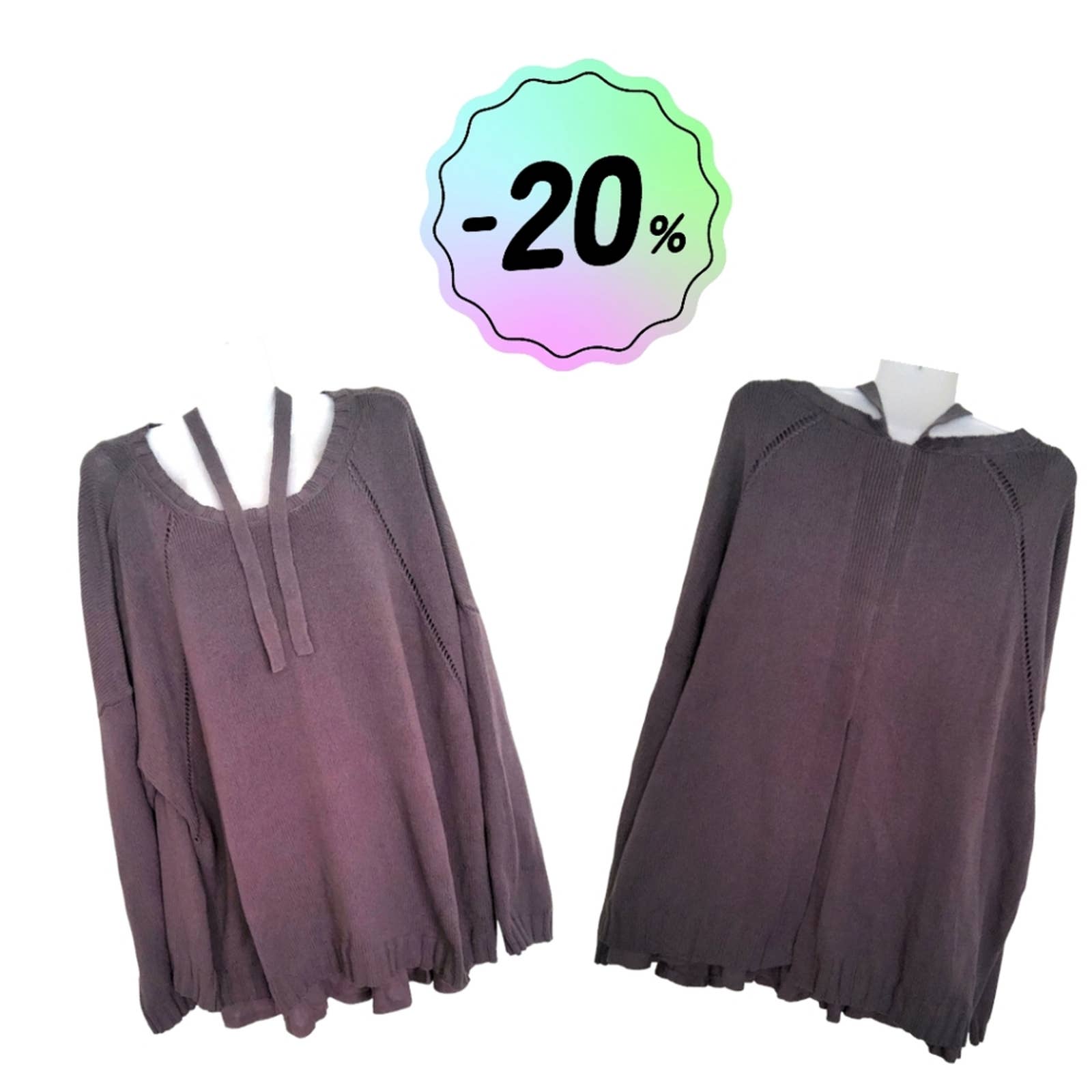 J.Jill Plus Size Graphite Gray Ruffle Bottom Split Back Sweater