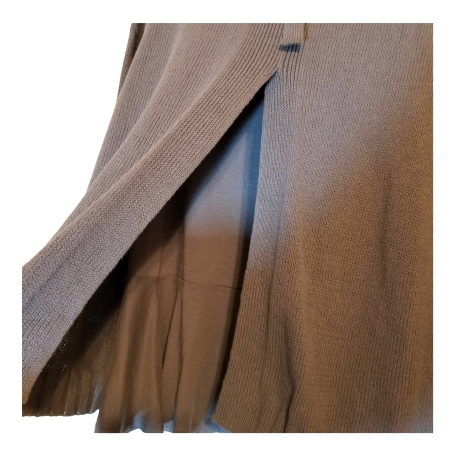 J.Jill Plus Size Graphite Gray Ruffle Bottom Split Back Sweater