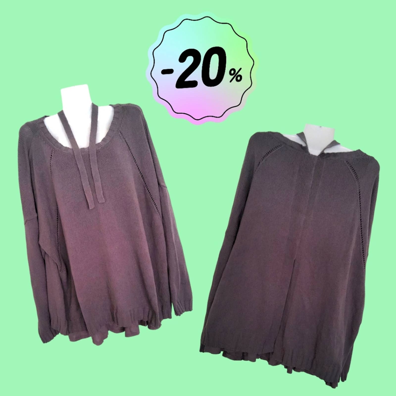 J.Jill Plus Size Graphite Gray Ruffle Bottom Split Back Sweater
