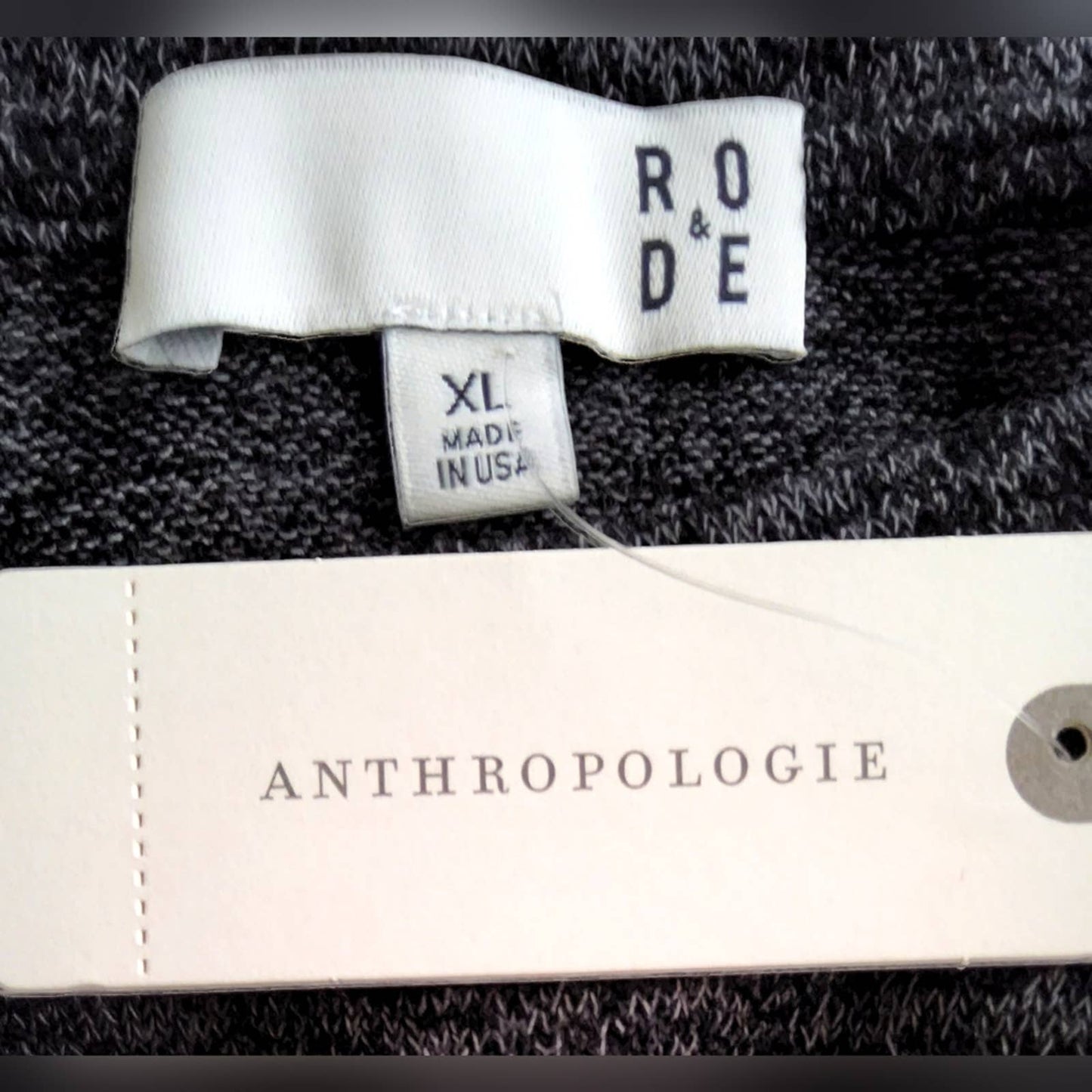 NWT!! ANTHROPOLOGIE RO+DE Black/Gray Amirah Lace Long Smocked Cuff Sleeve Top XL